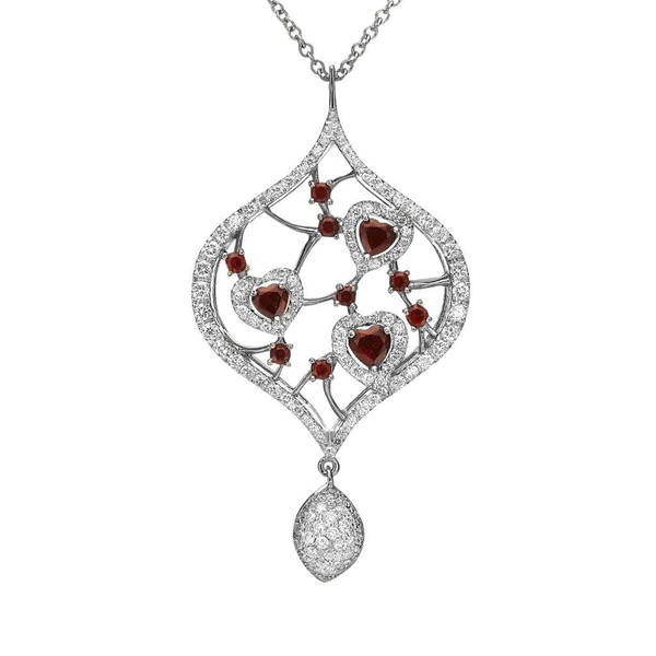 sacred love red garnet necklace