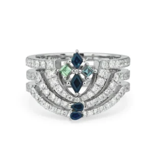 blue and green sapphire ring