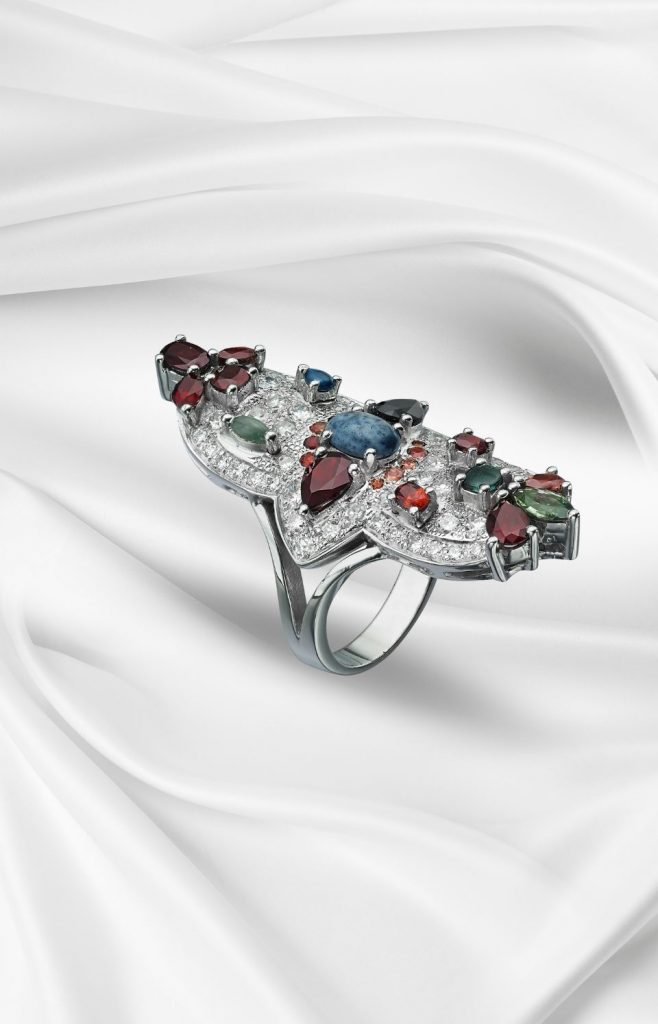 garnet & carmel sapphire ring