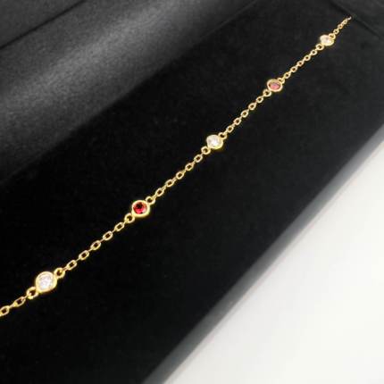 Garnet Diamonds Chain Bracelet