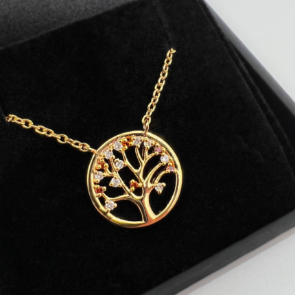 Garnet Tree Life Necklace